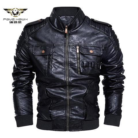 Men's Winter Warm Leather Jacket 2022 New Motorcycle Bomber Jackets Male Leather Coat with Removable Hood Outerwear Jackets Coat ► Photo 1/6