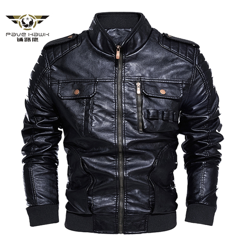 Men's Winter Warm Leather Jacket 2022 New Motorcycle Bomber Jackets Male Leather Coat with Removable Hood Outerwear Jackets Coat ► Photo 1/6