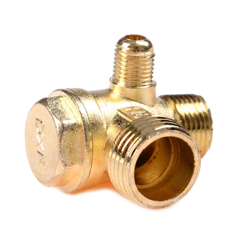 3 Port Brass Central Pneumatic Valves Air Compressor Check Valve Thread 90 Degree DIY Home Tools ► Photo 1/6