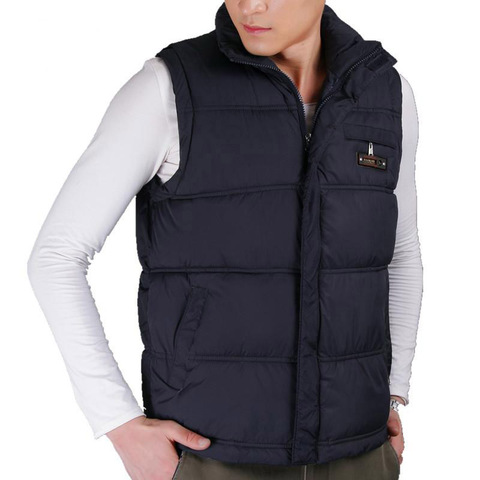 2022 Bestseller Winter Mens Cotton Vest Coats  Mandarin Collar Men Warm Windbreak Casual Waistcoat Plus Size XL-5XL 4 Color ► Photo 1/6