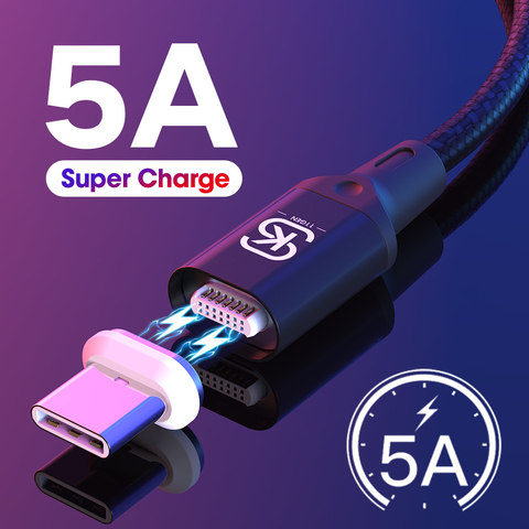 SIKAI 11th Gen 5A Magnetic Cable Micro usb Type C 3 in 1 Super Fast Charge Magnet QC3.0 Charger usb c For iPhone Samsung Huawei ► Photo 1/6