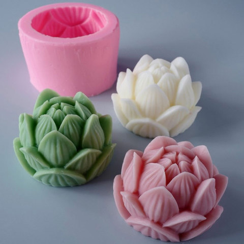 Silicone 3D Lotus Flowers Shape Cake Mold Chocolate Fondant Cake Decor Moulds 