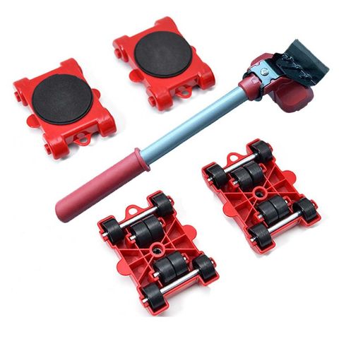 Furnitur e Mover Tool Set Heavy Stuffs Transport Lifter 4 Wheeled Mover Roller with Wheel Bar Moving Hand Device G8TB ► Photo 1/6