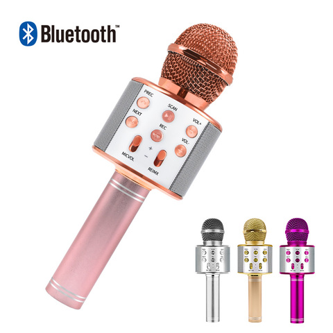 Bluetooth Karaoke Microphone Wireless Microphone Professiona Speaker Handheld  Microfone Player Singing Recorder  Mic ► Photo 1/6