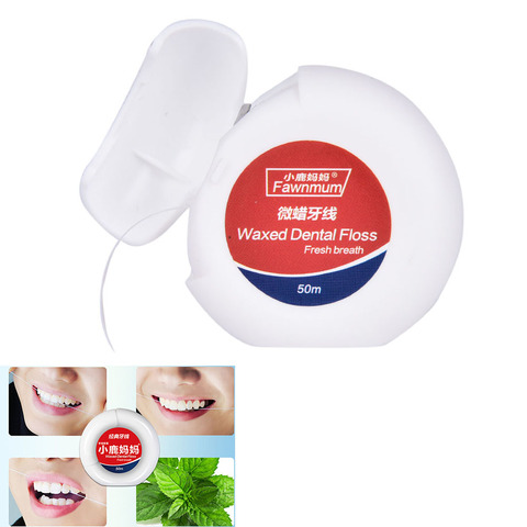 50M Micro wax Peppermint flavor Dental Flosser Interdental Brushes Teeth Stick Toothpicks Floss Pick Oral Hygiene clean wire ► Photo 1/6