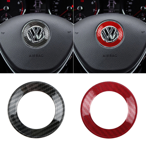 Auto Decoration Ring Steering Wheel Center Sticker Circle Cover Fit For Volkswagen VW Golf 4 5 Polo Jetta Mk6 Tiguan Passat ► Photo 1/6
