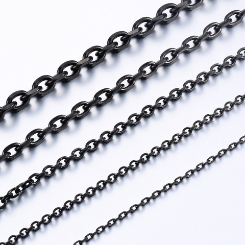 Stainless Steel Black Necklace 1.6mm / 2.4mm / 3mm / 4mm / 5mm Fashion Men And Women New Stainless Steel Jewelry ► Photo 1/4