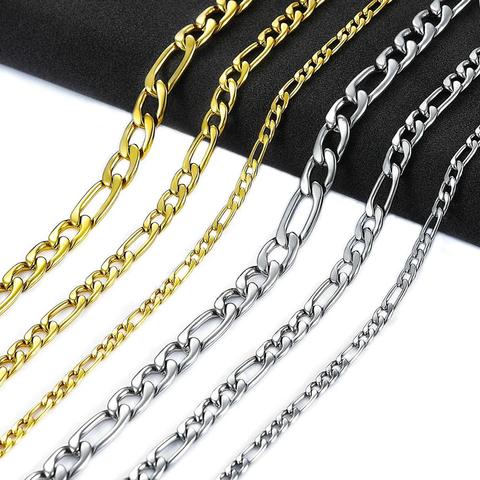 Stainless Steel Figaro Chain High Quality Link Necklace Chain Fashion Long Necklace For Men Women Chain Jewelry ► Photo 1/4