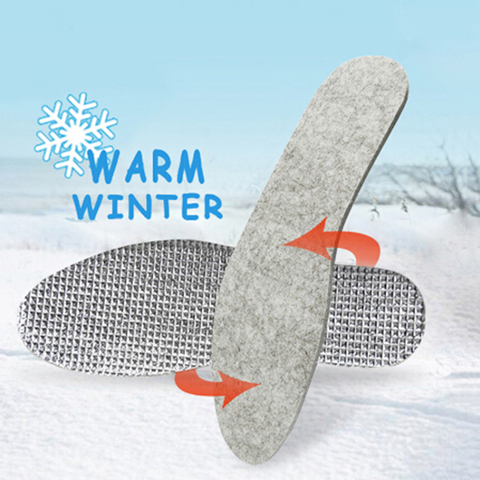 Felt Aluminum Foil Insoles For Winter Warm Comfortable Deodorant Insert For Men Women Sole Summer Cool Waterproof Wool Shoe Pads ► Photo 1/6
