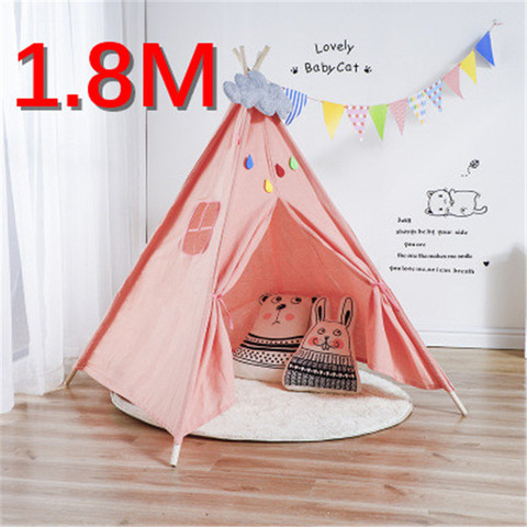 AYRA 1.8M Large Teepee Tent Cotton Canvas Kids Tent Children Play House Girls Wigwam Game House India Triangle Tent Room Decor ► Photo 1/6