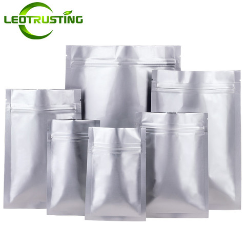 100pcs Flat Bottom Aluminum Foil Zip Lock Bag Coffee Beans/Powder Sugar Tea Storage Bag Foil Jam Bag Wedding Gift Zip Lock Bags ► Photo 1/6