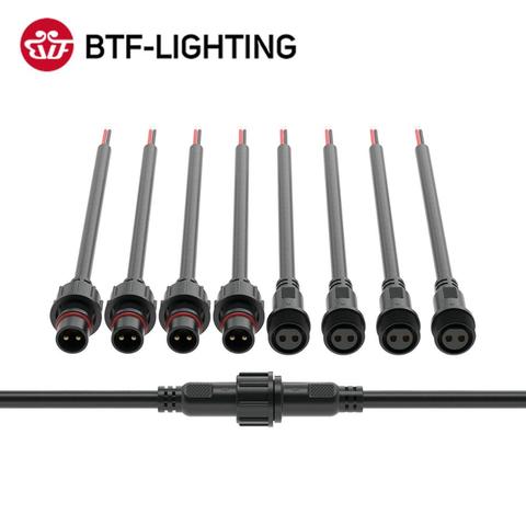 5 Pairs Led Connector Waterproof IP68 2pin 3pin 4pin 5pin 20cm Male to Female 22AWG 24AWG Black White Cable for LED Light Strip ► Photo 1/6