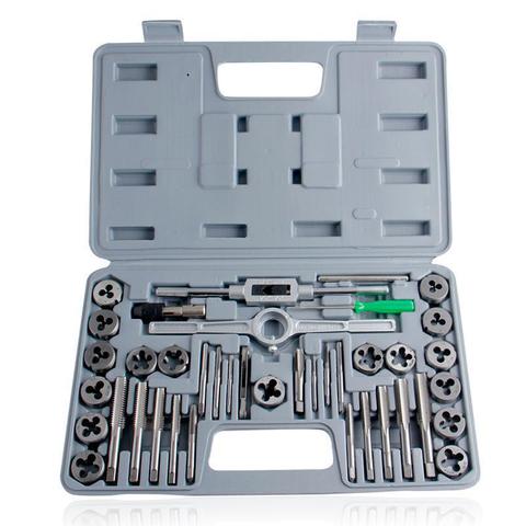 40pcs Tap Die Set Hand Thread Plug Taps Handle Alloy Steel Inch Threading Tool with Case ► Photo 1/6