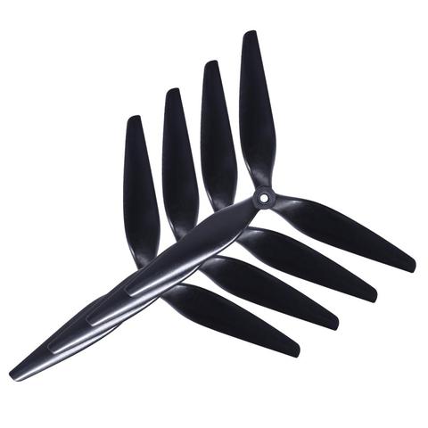 4pcs HQ Macroquad Prop 10X5X3 / 9X5X3 1050/9050 10 inch / 9inch 3 blade / tri-blade Black-carbon Reinforced nylon propeller ► Photo 1/6