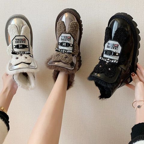 2022 New Genuine Rabbit 's Hair Sheepskin Women's Warm and Antiskid Snow Boots Real Fur Snow Boots Women's Shoes ► Photo 1/6