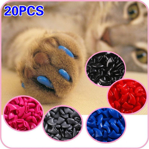 New FASHION colorful Cat Nail Caps soft cat Claw Soft Paws 20 PCS/lot with free Adhesive Glue Size XS S M LGift for pet ► Photo 1/6