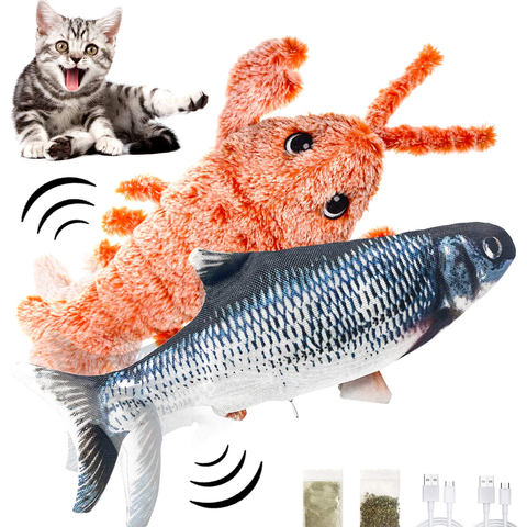 Automatic Interactive Cat Toys Catnip Fish Moving Realistic Wiggle Lobster Electric Flopping Plush Pet Toy for Cat Kitten Kitty ► Photo 1/1