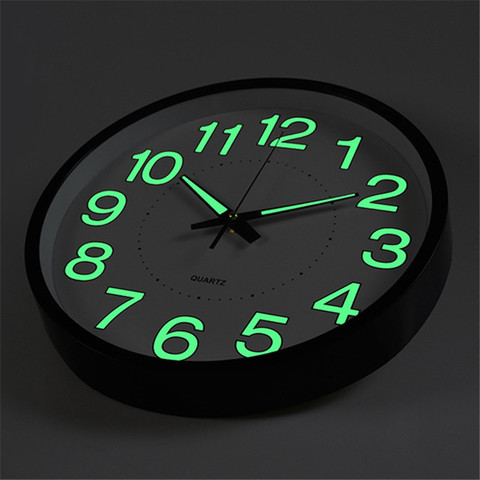 12 inch Luminous Minimalist Wall Clock Modern Design White Quartz Simple Glowing Hanging Clocks Bedroom Living Room Decoration ► Photo 1/6