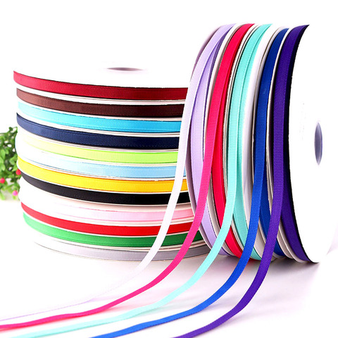 Pure Color Whorl Grosgrain Ribbons Wedding Festival Party Decorations Bow Craft Card Gifts Wrapping Supplies DIY 6-10mm 5 Yards ► Photo 1/6