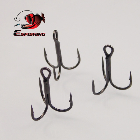 ESFISHING 12pcs Fishing Hook Carbon Steel Barbed Fishhooks Super Sharp Triple Hooks Sea Tackle Accessories with Box ► Photo 1/5