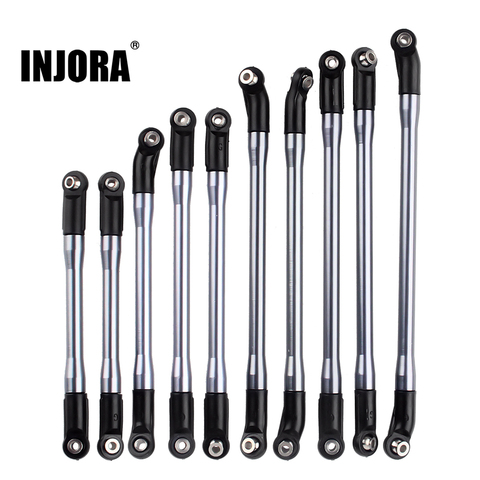 INJORA 10Pcs/Set Metal Link Set Plastic Rod End for 1/10 RC Crawler Car Axial SCX10 II 90046 ► Photo 1/6