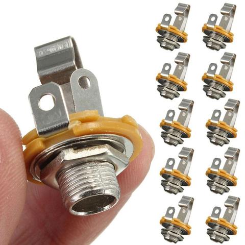 10 Pcs Electric Guitar / Bass Effect Socket 6.35 Mono Socket Input Power Plug Audio Guitar Accessories S2O7 ► Photo 1/6