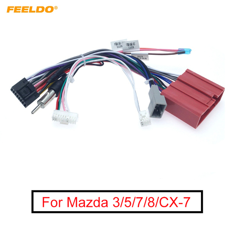 FEELDO 1PC Car 16pin Stereo Radio Power Cable Adapter With Canbus Box Wiring Harness For Mazda 3(08-12)/5(08-15)/6(07-12)/8/CX-7 ► Photo 1/3