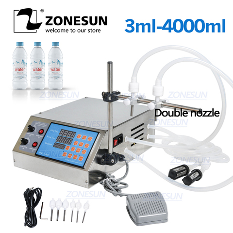 ZONESUN Manual Electric Digital Control Pump Machinery Small Bottle Tube Perfume Mineral Water Juice Oil Liquid Filling Machine ► Photo 1/5