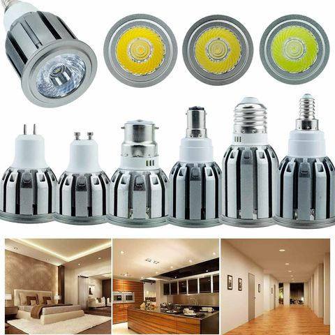 Dimmable 7W 9W 12W LED Spotlights E27 E12 E14 B22 B15 COB Spot Light Bulbs Bright Home Lamps  GU10 GU5.3 110V 220V C36 Aluminum ► Photo 1/6