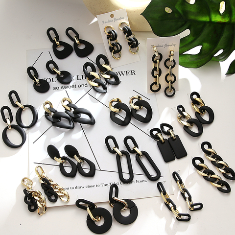 FNIO 2022 Korean Version Of The New Fashion Vintage Black Style Earrings Personaility Women Decorative Earrings Party Gifts ► Photo 1/6