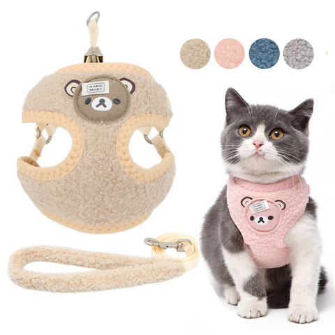Breathable Mesh Small Dog Pet Harness Cat Vest Harness Adjustable Mesh Leash for Cats Winner Warm Harness for Cat Harnais Chat ► Photo 1/6
