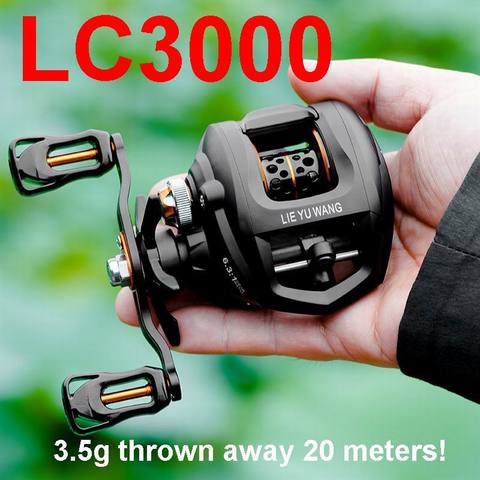 3.5g Casting 20 Meters LIEYUWANG LC3000 Lure Fishing Reel 190g. Ratio 6.3:1 5.5Kgs Single or Double Brake, No.2 Line 100-150M ► Photo 1/4