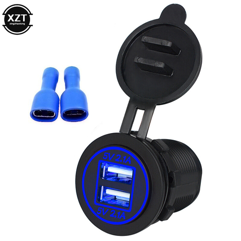 Universal Cigarette Lighter Car Charger USB Vehicle DC12V-32V Waterproof Dual USB Charger 2 Ports Power Socket 5V 2.1A/2.1A ► Photo 1/6