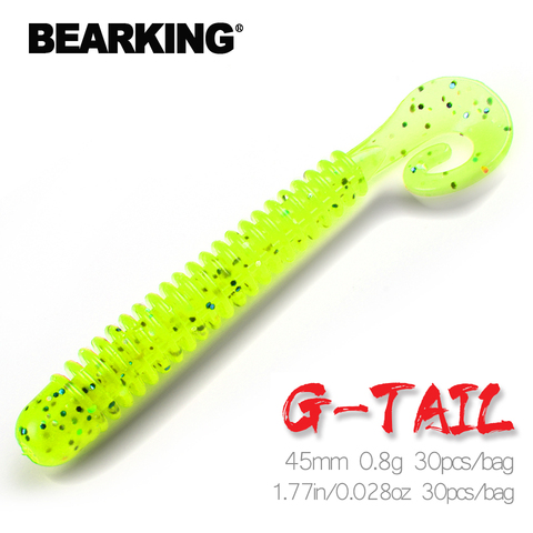 BEARKING Fishing Lure  45mm 0.8g 30pcs / bag G tail Soft Baits Fishing Wobbler Bass Bait Artificial Fishing soft Lure Tacke ► Photo 1/6