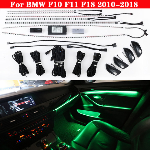 For BMW 5 series F10 F11 F18 2010-2022 Car neon interior door ambient light 9-color Auto decorative Atmosphere LED strip lights ► Photo 1/6