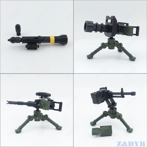 Gatling Heavy Machine Guns DIY Military WW2 Weapon Moc Mini Soldier Locking Figure Model Building Block Brick Children Kids Toys ► Photo 1/6