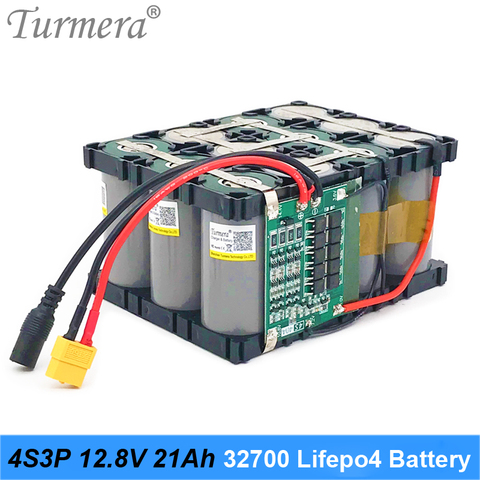 Turmera 32700 Lifepo4 Battery Pack 4S3P 12.8V 21Ah with 4S 40A Balanced BMS for Electric Boat and Uninterrupted Power Supply 12V ► Photo 1/6