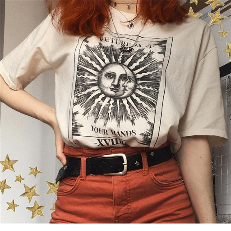 90s Vintage Tshirt Fashion Top Tees Female Vincent Van Gogh Harajuku  Aesthetic T Shirts Women Oil Painting Ullzang Funny T-shirt