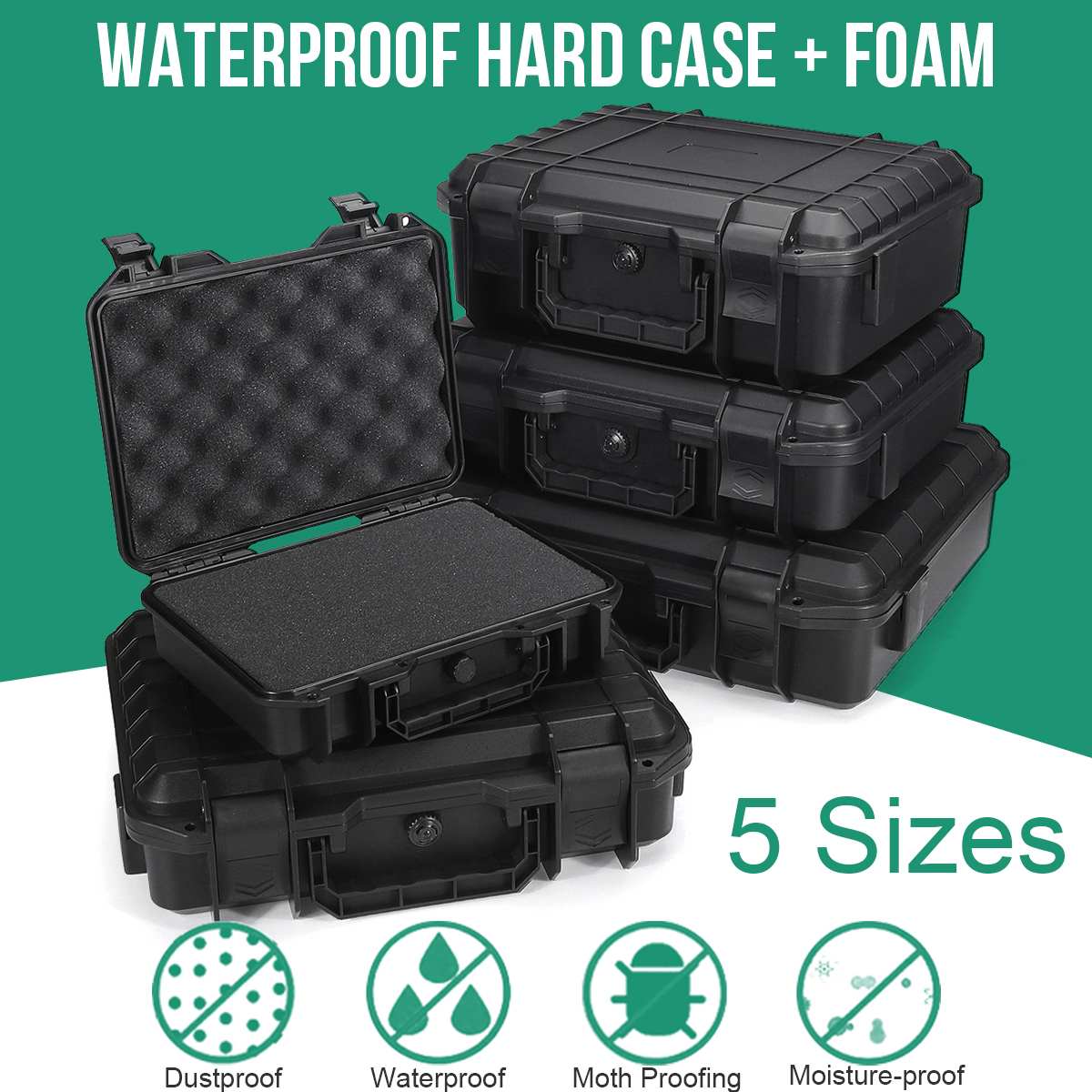 Safety Instrument Tool Box Shockproof Storage Toolbox Tool Case with Sponge 