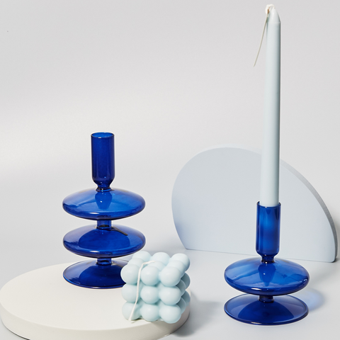 Retro Glass Candlestick for Taper Candle Brown Glass Nordic Home Decortaion Birthda Gift Ornaments ► Photo 1/5