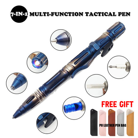 Multi-Function Portable Outdoor Survival Tactical Pen Self Defense Flashlight Emergency Glass Breaker Screwdriver EDC Tool ► Photo 1/6