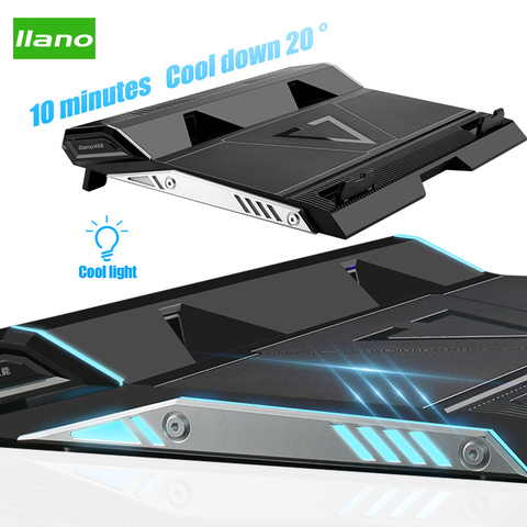 LLANO Laptop Cooler 2 USB Ports Two Cooling Fan Base Notebook Cooler Stand support 15.6/17.3 Inch Laptop Cooling Pad Accessories ► Photo 1/6
