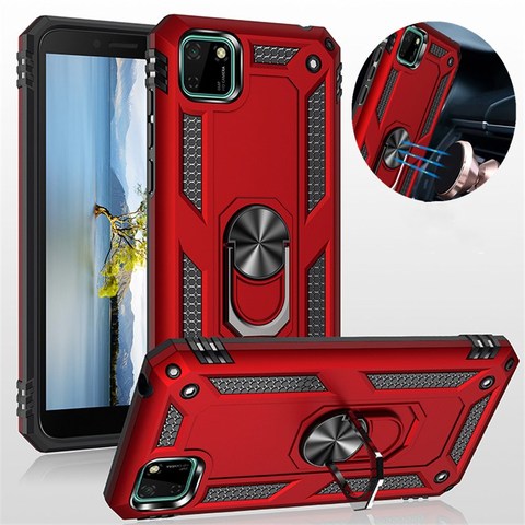 For Huawei Y5P Y6P Y7P 2022 Case Luxury Armor Shockproof Car Magnetic Ring Back Cover for Honor 9S 9A Play 4T P40 Lite E ► Photo 1/6