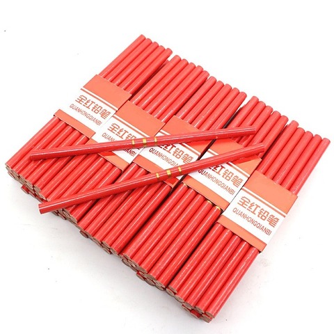 1/10PCS Carpenters Pencils Black/Red Lead For DIY Builder Joiners Woodworking Black Thick Core Flattened Ellipse Mark pen Pencil ► Photo 1/5