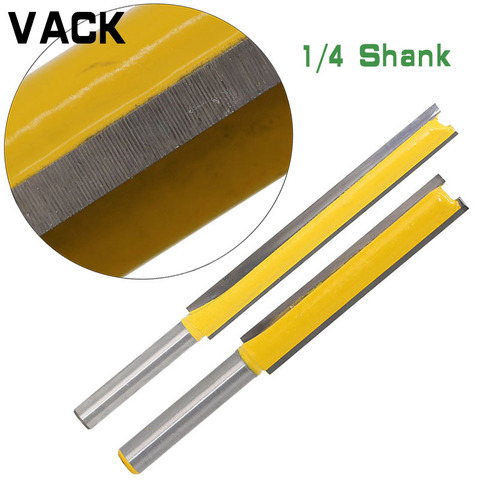 VACK 1pc 1/4 Shank Long Cleaning Bottom Router Bit Cutter CNC Woodworking Clean Bits Straight end mill trimmer Cutting Tools ► Photo 1/6