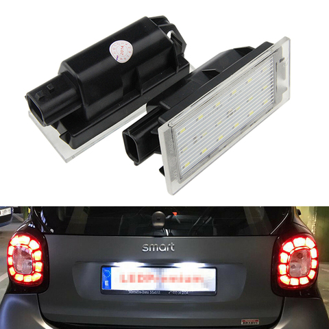 2Pcs Car LED Number License Plate Light SMD 3528 For Smart Fortwo Forfour 453 OEM part #4159062300 ► Photo 1/6