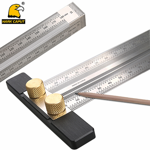High-precision T-type Line Scriber Hole Scale Ruler Stainless Steel Marking Gauge For DIY Woodworking Carpenter Measuring Tools ► Photo 1/6