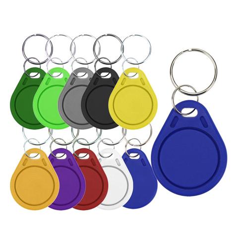 100pcs 13.56MHz IC S50 Keyfobs Tags RFID Key Finder Card Token Attendance Management Keychain ABS Waterproof ► Photo 1/6