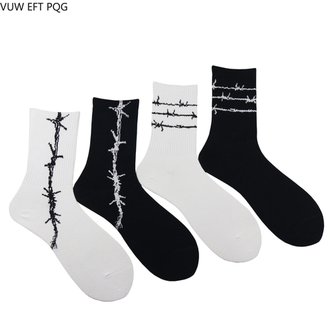 Men and Women Socks Original Design Barbed Wire Pattern Trend Fashion Street Hip Hop Style Cool Unique Socks ► Photo 1/6