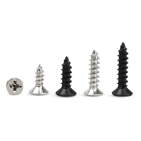 50pcs M1.5 M2 M2.6 M3  Black Steel Mini Micro Small Phillips Flat Countersunk Head  Self-tapping Wood Screw For Laptop ► Photo 1/5